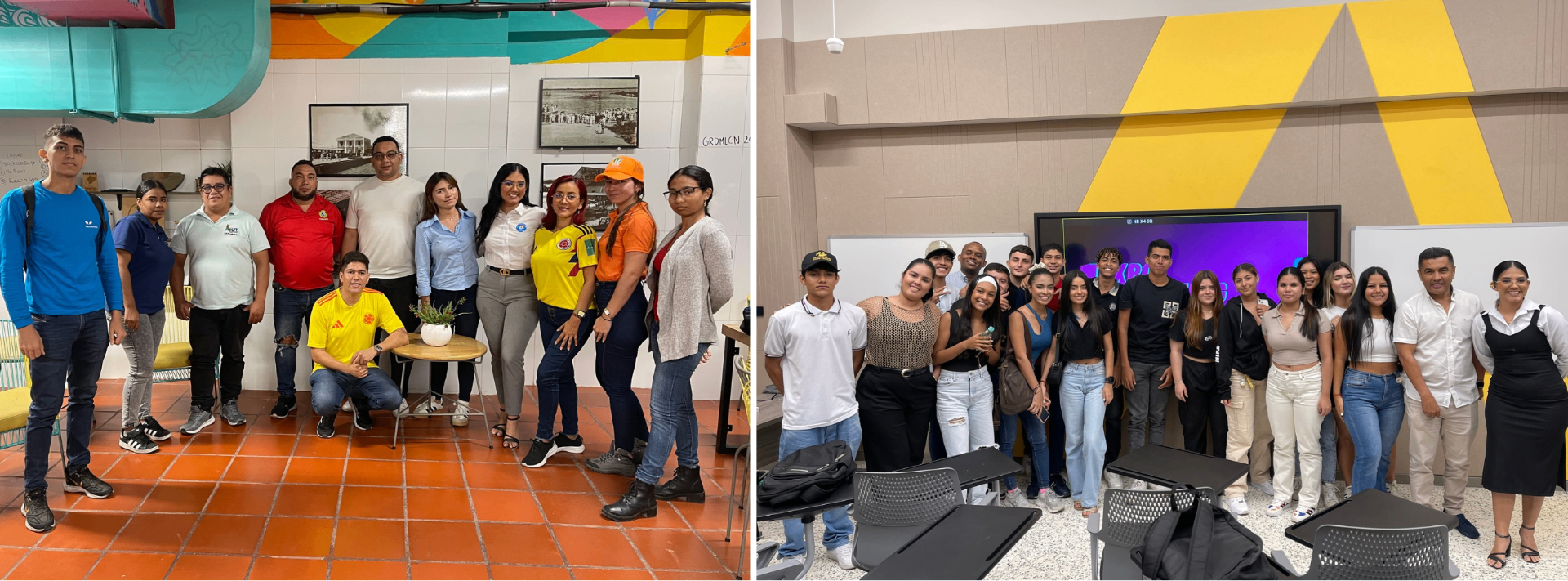 Gabriela Michelle junto a un grupo de asistentes